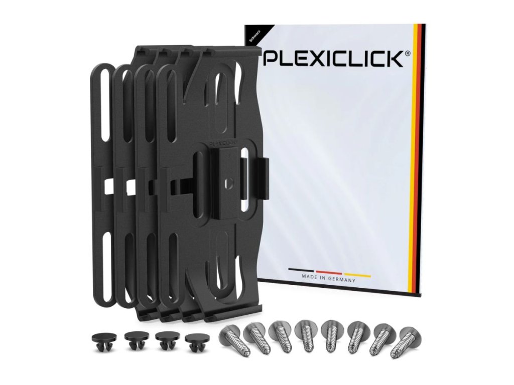 Černý držák SPZ Plexiclick V2 Black